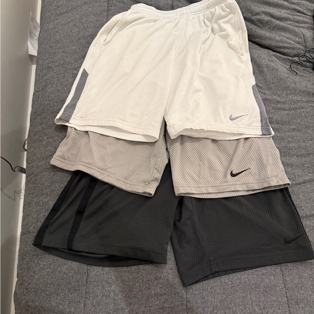 Nike Athletic Shorts in White and Gray